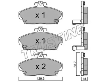 Комплект тормозных колодок TRUSTING 177.0
