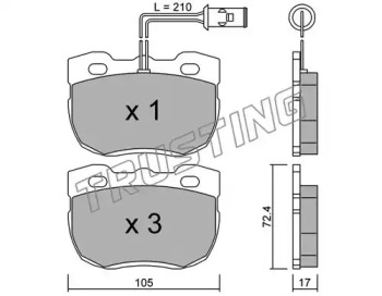 Комплект тормозных колодок TRUSTING 180.0