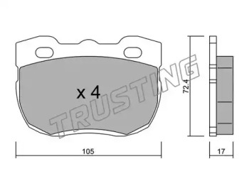 Комплект тормозных колодок TRUSTING 180.1
