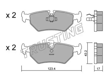 Комплект тормозных колодок TRUSTING 182.0