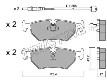Комплект тормозных колодок TRUSTING 182.1W