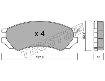 Комплект тормозных колодок TRUSTING 184.0