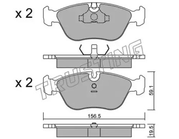 Комплект тормозных колодок TRUSTING 189.0