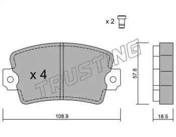 Комплект тормозных колодок TRUSTING 193.0