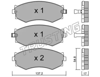 Комплект тормозных колодок TRUSTING 197.1