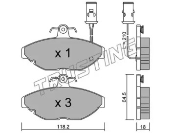 Комплект тормозных колодок TRUSTING 198.0