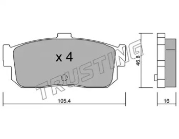 Комплект тормозных колодок TRUSTING 200.0