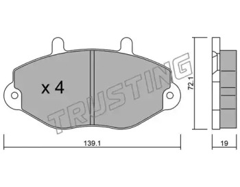 Комплект тормозных колодок TRUSTING 202.0