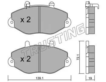 Комплект тормозных колодок TRUSTING 202.1