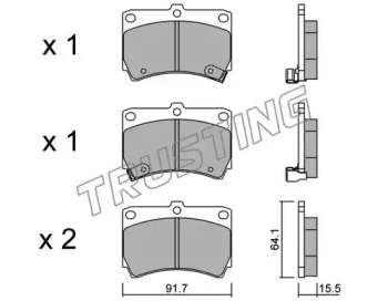 Комплект тормозных колодок TRUSTING 203.0
