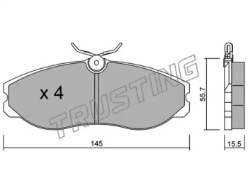 Комплект тормозных колодок TRUSTING 206.0