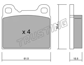Комплект тормозных колодок TRUSTING 209.0