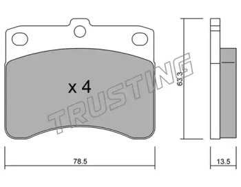 Комплект тормозных колодок TRUSTING 210.0