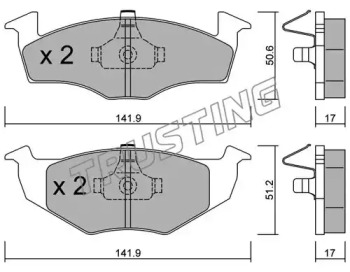 Комплект тормозных колодок TRUSTING 215.0