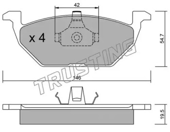 Комплект тормозных колодок TRUSTING 220.0