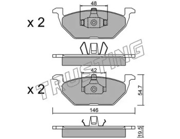 Комплект тормозных колодок TRUSTING 220.1