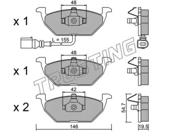 Комплект тормозных колодок TRUSTING 220.2