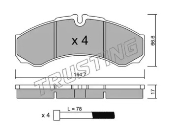 Комплект тормозных колодок TRUSTING 221.3