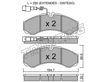 Комплект тормозных колодок TRUSTING 221.9