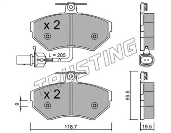 Комплект тормозных колодок TRUSTING 224.2