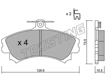 Комплект тормозных колодок TRUSTING 225.0