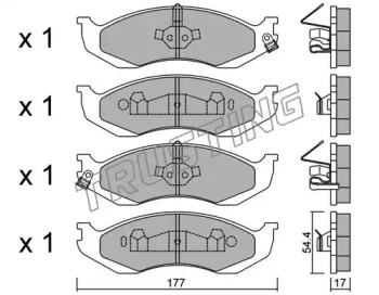 Комплект тормозных колодок TRUSTING 227.1