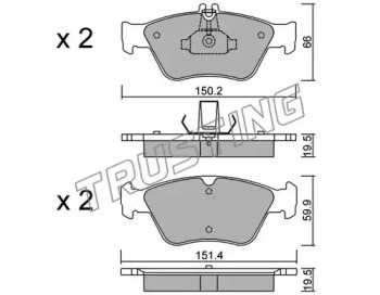 Комплект тормозных колодок TRUSTING 228.0