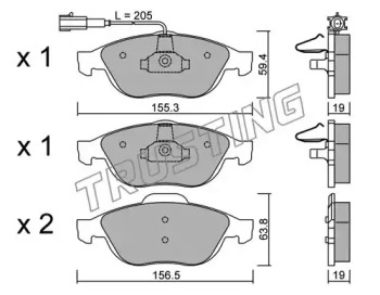 Комплект тормозных колодок TRUSTING 229.1