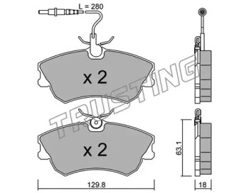 Комплект тормозных колодок TRUSTING 231.0
