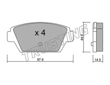 Комплект тормозных колодок TRUSTING 235.0