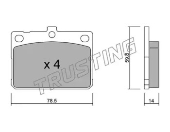 Комплект тормозных колодок TRUSTING 237.0