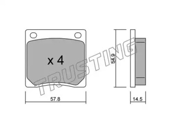 Комплект тормозных колодок TRUSTING 238.0