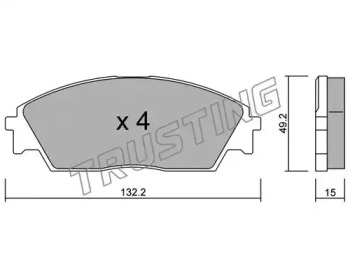 Комплект тормозных колодок TRUSTING 245.0