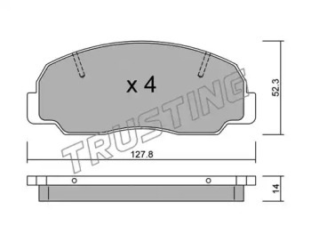 Комплект тормозных колодок TRUSTING 248.0