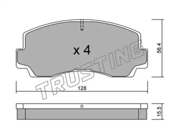 Комплект тормозных колодок TRUSTING 252.0