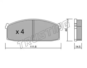 Комплект тормозных колодок TRUSTING 254.0