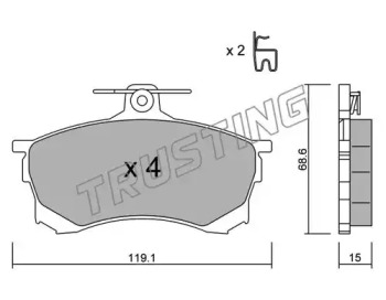 Комплект тормозных колодок TRUSTING 259.0