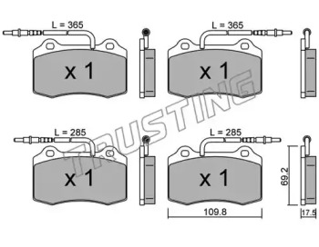 Комплект тормозных колодок TRUSTING 260.1