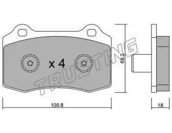 Комплект тормозных колодок TRUSTING 260.5