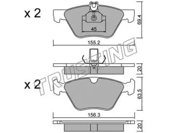 Комплект тормозных колодок TRUSTING 261.0