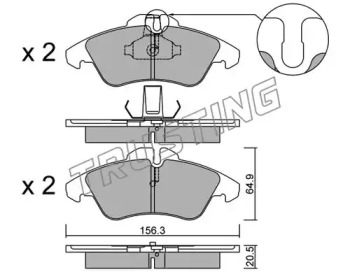 Комплект тормозных колодок TRUSTING 265.0