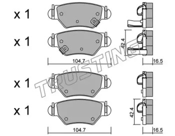 Комплект тормозных колодок TRUSTING 268.0