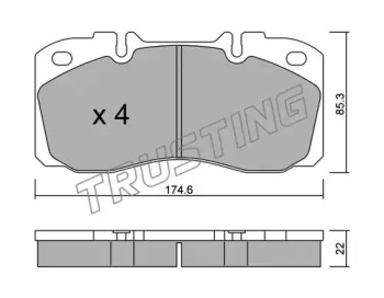 Комплект тормозных колодок TRUSTING 277.0