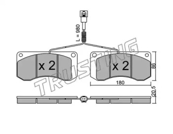 Комплект тормозных колодок TRUSTING 281.1