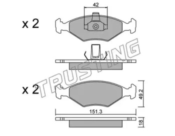 Комплект тормозных колодок TRUSTING 282.2