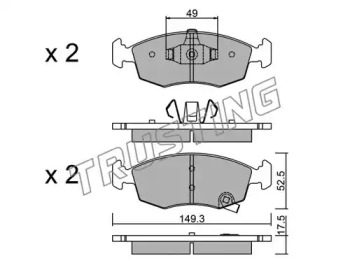 Комплект тормозных колодок TRUSTING 283.5