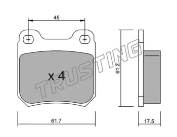 Комплект тормозных колодок TRUSTING 284.1