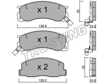 Комплект тормозных колодок TRUSTING 290.0