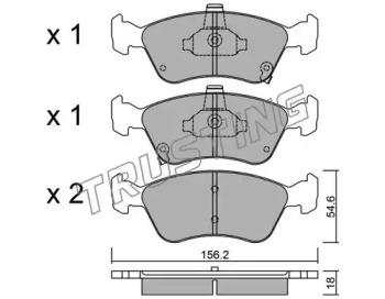 Комплект тормозных колодок TRUSTING 296.0