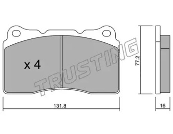 Комплект тормозных колодок TRUSTING 297.1